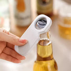3-in-1 Magnetic Bottle Opener, Can Opener & More, White Stainless Steel Manual Kitchen Tool for Beer Soda Cans, Wall Mount & Portable for Home, Camping, Bar （1Pc)