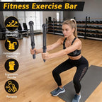 Fitness Exercise Bar, 2in1 Functional Shoulder Exercise Equipment, Workout Bar Elastic Fitness Stick for Pilates Sports Arm Muscles Strength