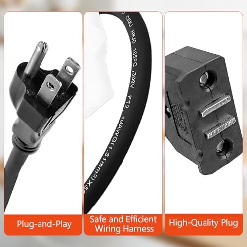9001150010 Break-Away Magnet Power Cord for Electric Fryers, for Masterbuilt 8L/10L ETF3 Model Electric Fryers, 34in/86cm cord length