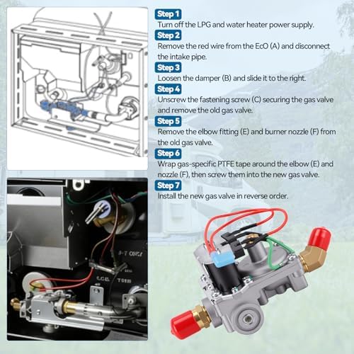 GC10A-4E 92089 RV Water Heater Control Valve, for OEM 93844/93870 93321/92078/93869/92089, Replacement for Atwood 10/6 Gal Water Heaters