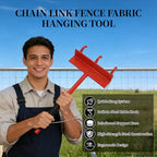 15.7in Chain Link Fabric Fence Stretcher, Chain Link Fence Fabric Hanging Tool, with Anti Slip Handle & Cable Hook & Under-Rail Bracket