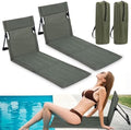 Gugxiom 2 Pcs Extended Foldable Pool Chairs, Portable Outdoor Chair for Poolside, Beach Chairs for Beach Poolside Camping Picnic Lawn Accessories (2, Green)