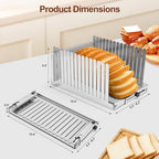 Stainless Steel Bread Slicer for Homemade Bread, Adjustable Width 5.5"-8.3" Slicing Guides, Bread Loaf Slicer, for Homemade Bread Bagels Cakes