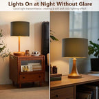 Gugxiom Lamp Shades Set of 2, 12" × 10" × 8", Linen Drum Lamp Shades for Floor Lamps, Table Lamps, with E27 to E26/E14/0.433" socket Adapters (Black Gold)