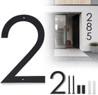 16" Large Modern House Numbers, Black Metal House Numbers for Outside, Outdoor Floating House Numbers (2)