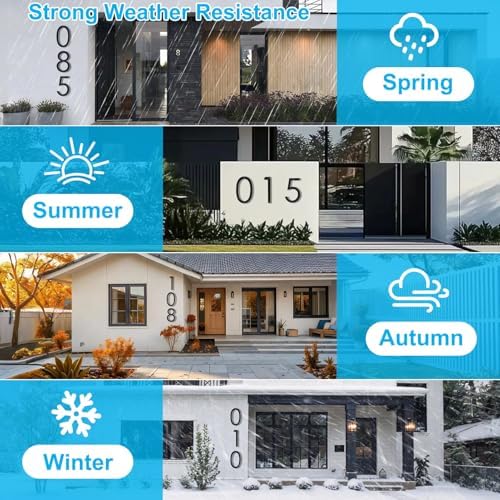 16" Large Modern House Numbers, Black Metal House Numbers for Outside, Outdoor Floating House Numbers (2)