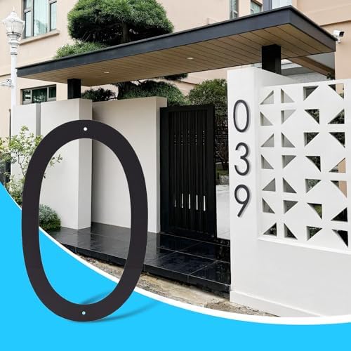 16" Large Modern House Numbers, Black Metal House Numbers for Outside, Outdoor Floating House Numbers (2)