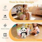 Gugxiom Soft Toy Storage Bag, PVC Clear Teddy Storage Chair Cover, Waterproof Stuffed Animal Organiser for Children's Bedrooms, Playrooms and Nurseries (Large, L)
