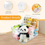 Gugxiom Soft Toy Storage Bag, PVC Clear Teddy Storage Chair Cover, Waterproof Stuffed Animal Organiser for Children's Bedrooms, Playrooms and Nurseries (Large, L)