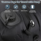2 Pack Vacuum Bags for Travel with Pump, Reusable Waterproof Acuums Compression Bags with USB-C Charging, Vacuum Seal Bag for Clothing Travel (2)