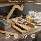 Wooden Soap Cutter, Adjustable Soap Cutters, Soap Making Tools, for Handmade Soap Making/Candles Trimming, with 10 Replacement Wires (Bamboo Wood Color)