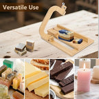 Wooden Soap Cutter, Adjustable Soap Cutters, Soap Making Tools, for Handmade Soap Making/Candles Trimming, with 10 Replacement Wires (Bamboo Wood Color)