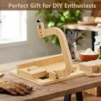 Wooden Soap Cutter, Adjustable Soap Cutters, Soap Making Tools, for Handmade Soap Making/Candles Trimming, with 10 Replacement Wires (Bamboo Wood Color)