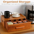 Tea Bag Organizer, Acacia Wooden Tea Organizers and Storage Box, Tea Box Organizer, Organizador De Tes Caja Para Te, Ideal Gift for Tea Enthusiasts