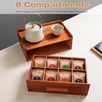 Tea Bag Organizer, Acacia Wooden Tea Organizers and Storage Box, Tea Box Organizer, Organizador De Tes Caja Para Te, Ideal Gift for Tea Enthusiasts