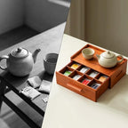 Tea Bag Organizer, Acacia Wooden Tea Organizers and Storage Box, Tea Box Organizer, Organizador De Tes Caja Para Te, Ideal Gift for Tea Enthusiasts