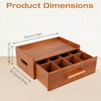 Tea Bag Organizer, Acacia Wooden Tea Organizers and Storage Box, Tea Box Organizer, Organizador De Tes Caja Para Te, Ideal Gift for Tea Enthusiasts