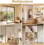 Gugxiom Bamboo Beaded Door Curtain, 35.4x78.7in/90x200cm Beaded Curtain, 52 Strands Retro Bamboo Curtains for Doorways Room Partition (Coffee)