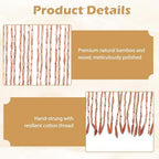 Gugxiom Bamboo Beaded Door Curtain, 35.4x78.7in/90x200cm Beaded Curtain, 52 Strands Retro Bamboo Curtains for Doorways Room Partition (Coffee)