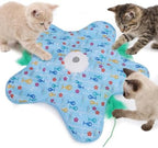 Gugxiom Interactive Hide and Seek Cat Toy for Indoor, Automatic Cat Hunting Toy with Moving Feather and Chirping, USB Rechargeable, for Kitten Adult Cats