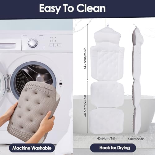 Full Body Bath Pillow for Tub, Thick Luxury Bathtub Cushion