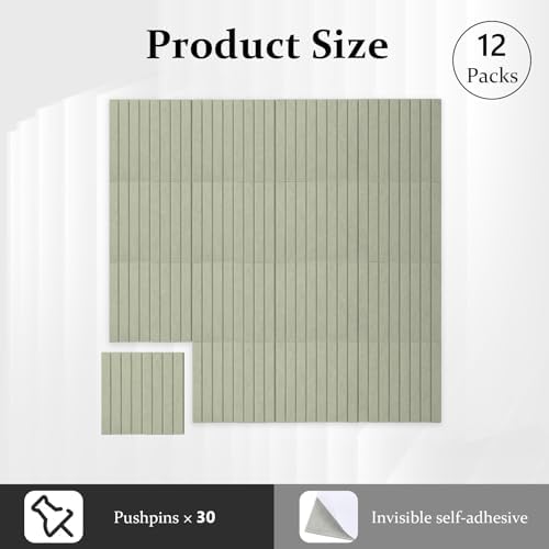 Gugxiom Large Cork Board for Wall, 48" X 36" Bulletin Board, 12 Packs Felt Pin Board for Wall with Self Adhesive, with 30 Pushpins, for Office Home School Classroom Decor (Grass Green)
