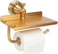 Vintage Wall Toilet Paper Holder, Antique Brass Toilet Paper Holder with Phone Shelf, Bathroom Toilet Paper Roll Holder, Pattern Carving Design