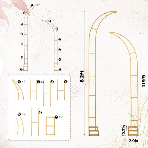 Gold Wedding Flower Arch Stand