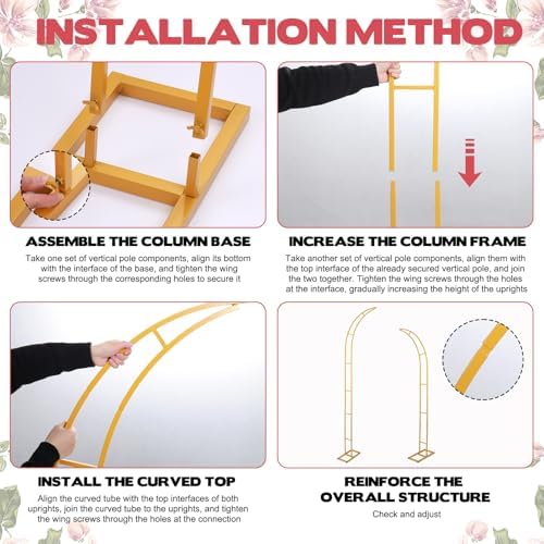 Gold Wedding Flower Arch Stand