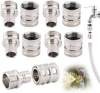 Gugxiom 5Pcs Stainless Steel Garden Hose Quick Connect Fittings Set, 3/4 Inch Water Hose Quick Connect Fittings, for Hoses Sprayers (10, Silver)