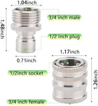 Gugxiom 5Pcs Stainless Steel Garden Hose Quick Connect Fittings Set, 3/4 Inch Water Hose Quick Connect Fittings, for Hoses Sprayers (10, Silver)