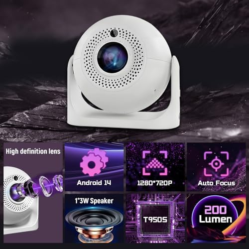 JY-360 Mini Projector, Android 13, 720P