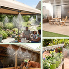 Gugxiom 75FT/23M Misters for Outside Patio, with 23 Mist Nozzles+3/4" Brass Adapter, Outdoor Misters for Patio Cooling, for Garden Patio Backyard Greenhouse Horse Corral (23 Meters (75 ft))