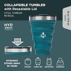 16oz Collapsible Tumbler, Packable Travel Cup with Steel Rim