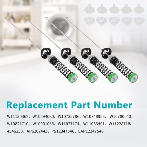 W11130362 4PCS Suspension Rod fit, for Whirlpool Maytag Kenmore Washer, 23.2 Inch, W10594080 W10735786 W10748956 W10780040 W10821710 W10901056