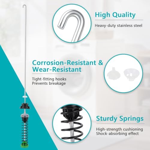 W11130362 4PCS Suspension Rod fit, for Whirlpool Maytag Kenmore Washer, 23.2 Inch, W10594080 W10735786 W10748956 W10780040 W10821710 W10901056