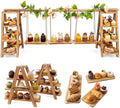 Multifunctional Wooden Dessert Table Display Set with Flower Decor