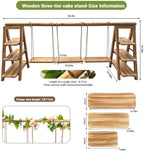 Multifunctional Wooden Dessert Table Display Set with Flower Decor