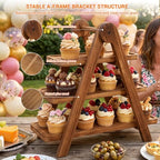 3 Tier Wooden Serving Tray Cupcake Stand Dessert Table Display Set