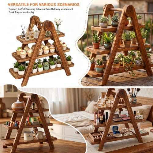 3 Tier Wooden Serving Tray Cupcake Stand Dessert Table Display Set