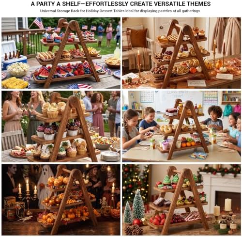 3 Tier Wooden Serving Tray Cupcake Stand Dessert Table Display Set