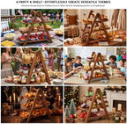 3 Tier Wooden Serving Tray Cupcake Stand Dessert Table Display Set
