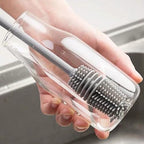 2 Pack Long-Handled Silicone Cleaning Brush - Versatile Cup & Bottle Cleaner, Reusable Scrubber for Kitchen, Bathroom & Car, Long Handle for Easy Reach