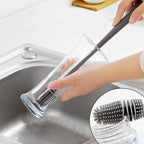 2 Pack Long-Handled Silicone Cleaning Brush - Versatile Cup & Bottle Cleaner, Reusable Scrubber for Kitchen, Bathroom & Car, Long Handle for Easy Reach