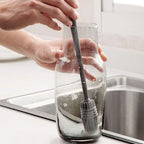 2 Pack Long-Handled Silicone Cleaning Brush - Versatile Cup & Bottle Cleaner, Reusable Scrubber for Kitchen, Bathroom & Car, Long Handle for Easy Reach