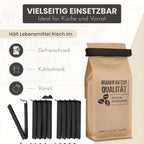 12 Pcs Black Plastic Bag Clips, 4.33 Inches Long. Durable Food Sealing Clips Keep Snacks Fresh, Great for Home and Kitchen Storage.