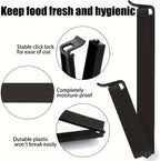 12 Pcs Black Plastic Bag Clips, 4.33 Inches Long. Durable Food Sealing Clips Keep Snacks Fresh, Great for Home and Kitchen Storage.