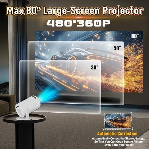 V4 Mini Smart Projector, WiFi, White