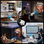 V4 Mini Smart Projector, WiFi, White