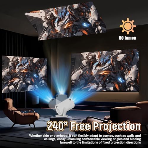 V4 Mini Smart Projector, WiFi, White